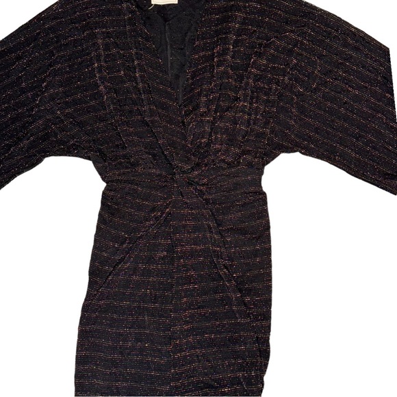 NWT Style Rack Women’s Bronze Metallic High Low Bat Wing Sleeve Dress Size S - Picture 7 of 11